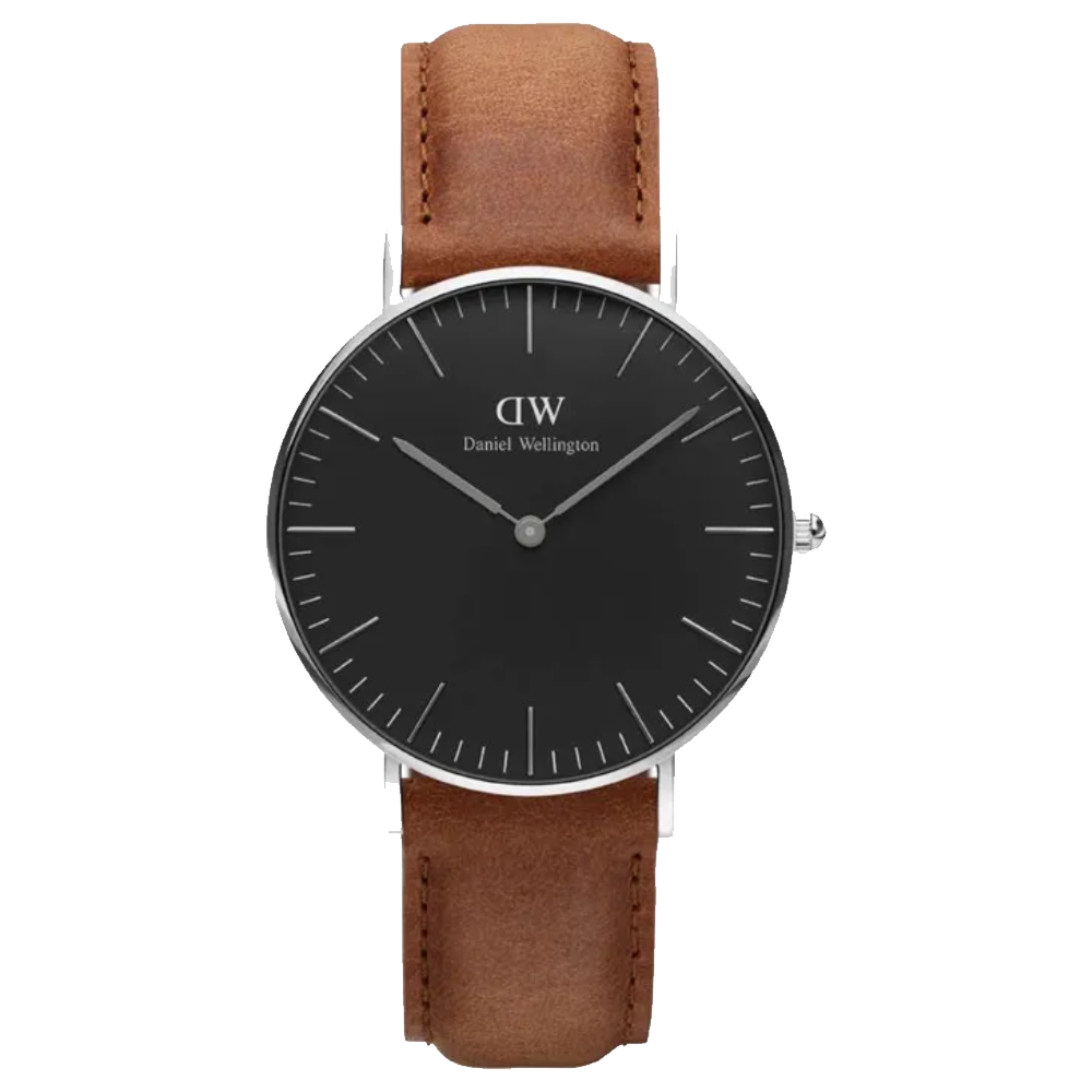 ساعة دانيال ويلينغتون الكلاسيكية دورهام DW00100144، سوار جلدي بني أمريكي