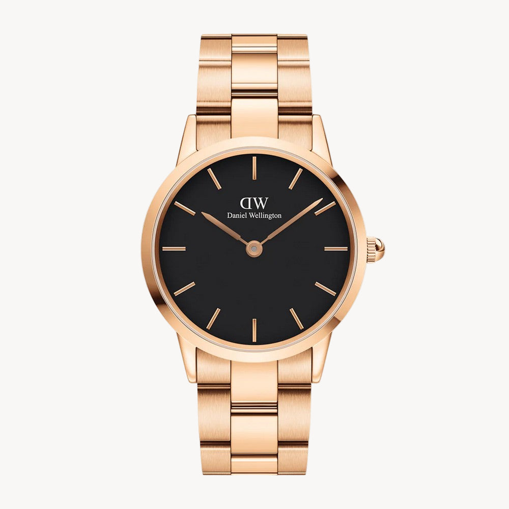 دانيال ويلينغتون DW00100212 أيقونيك لينك أسود ذهبي وردي