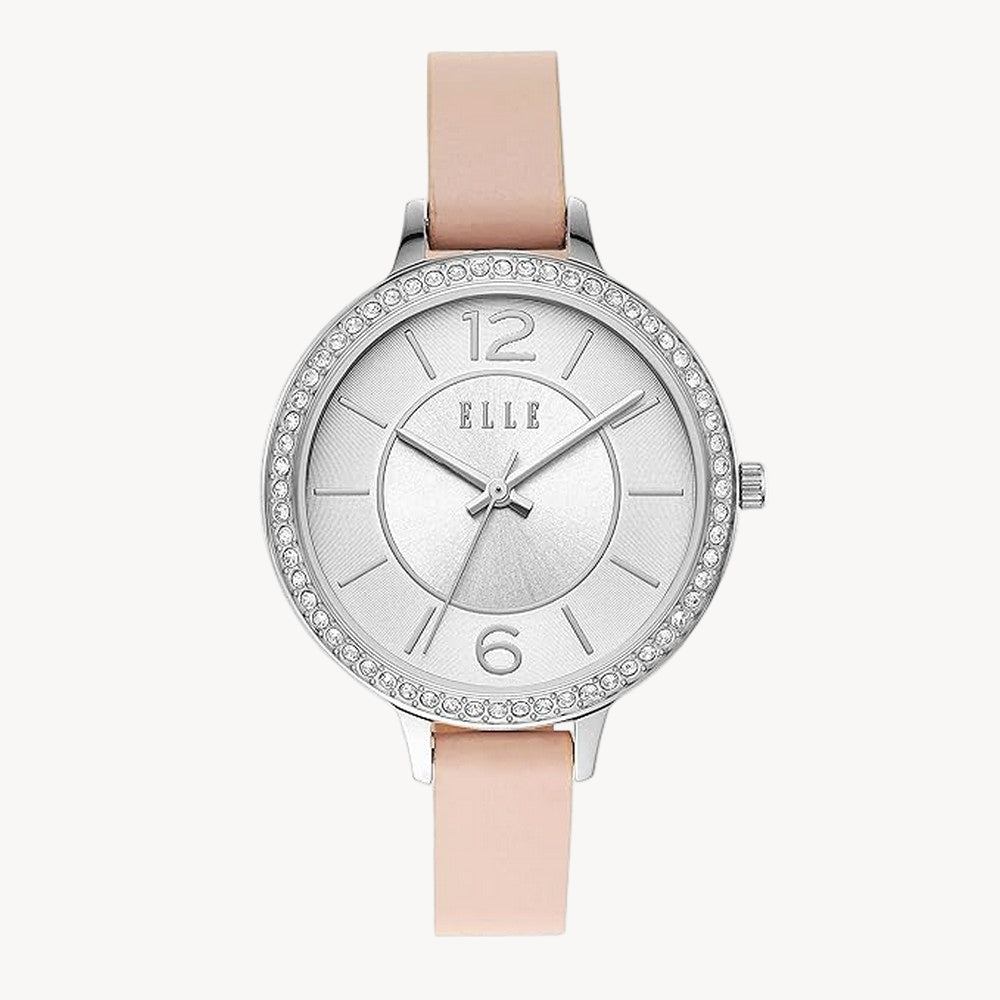 ساعة دكني ELL25007 إيل التناظرية للنساء بمينا فضي