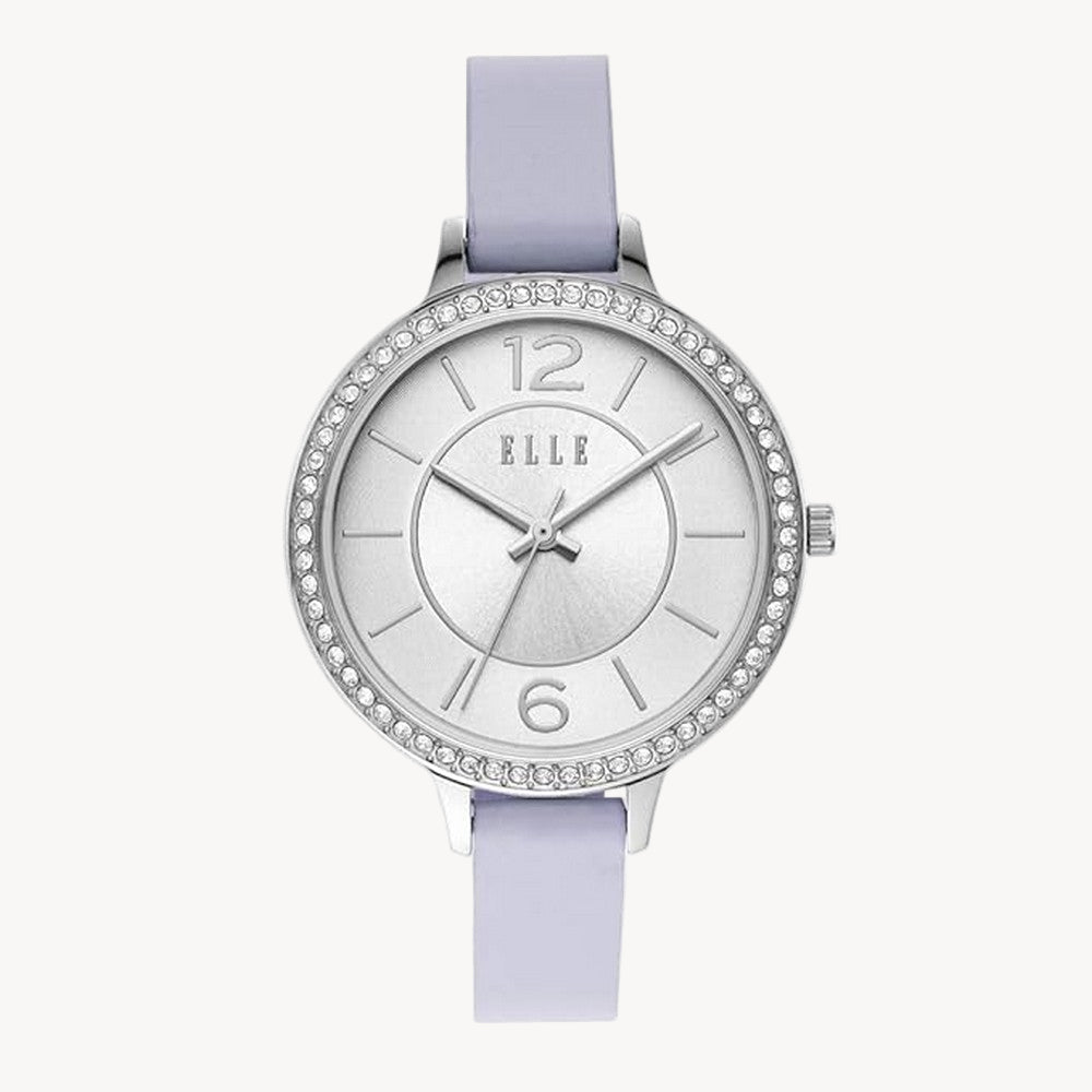 ساعة دكني إيل ELL25008 التناظرية للنساء بمينا فضي