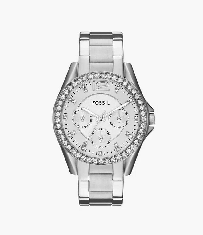 Fossil Riley FS3202 Multi-Function Silver Dial Ladies Watch