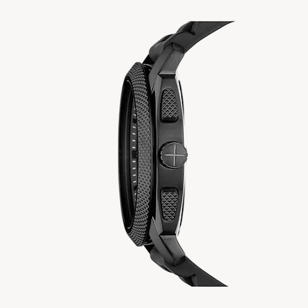 ساعة فوسيل FS4487LE كرونوغراف آلية من السيليكون الأسود