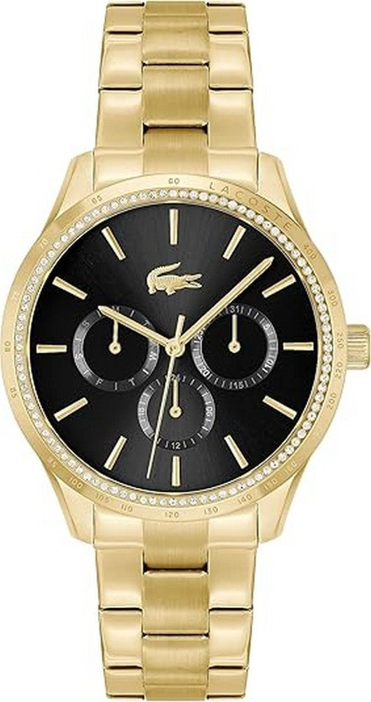 Lacoste 2001294 Gold Steel Black Dial Multi-function Women's Watch