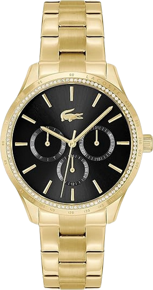 Lacoste 2001294 Gold Steel Black Dial Multi-function Women's Watch
