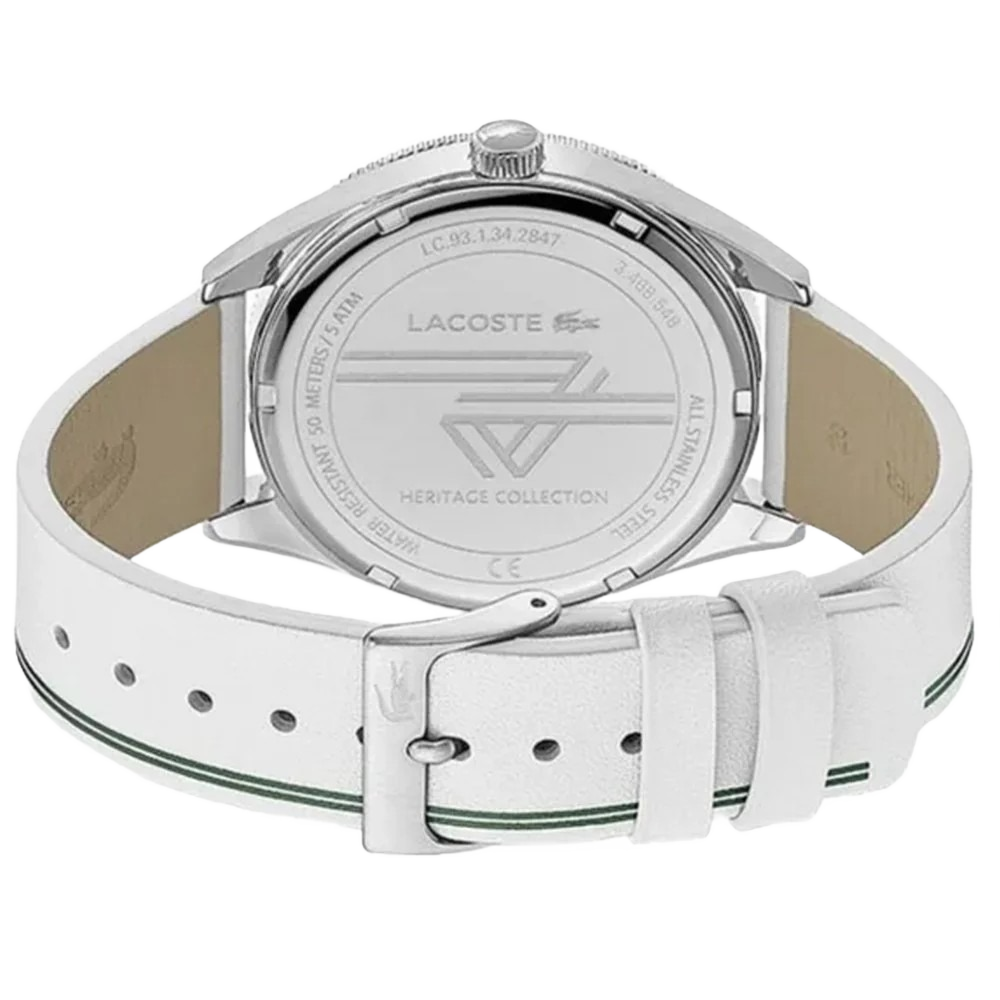 Lacoste 2011050 Heritage White Leather Men's Watch