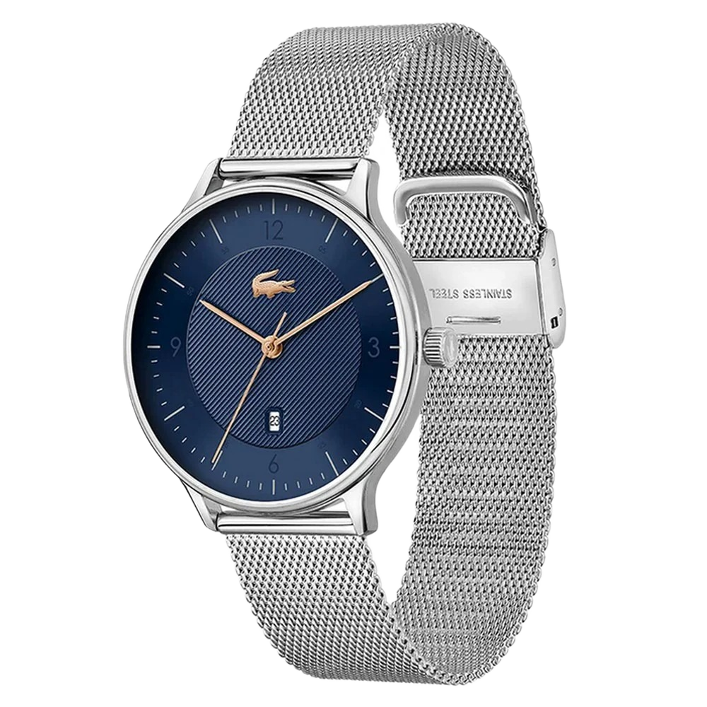Lacoste 2011158 Club Silver Mesh Navy Dial Men's Watch