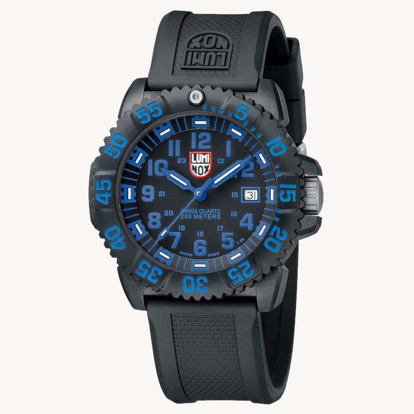 ساعة لومينوكس A-3053 Navy SEAL Colormark Swiss Quartz (تعمل بالبطارية) سوداء للرجال A.3053