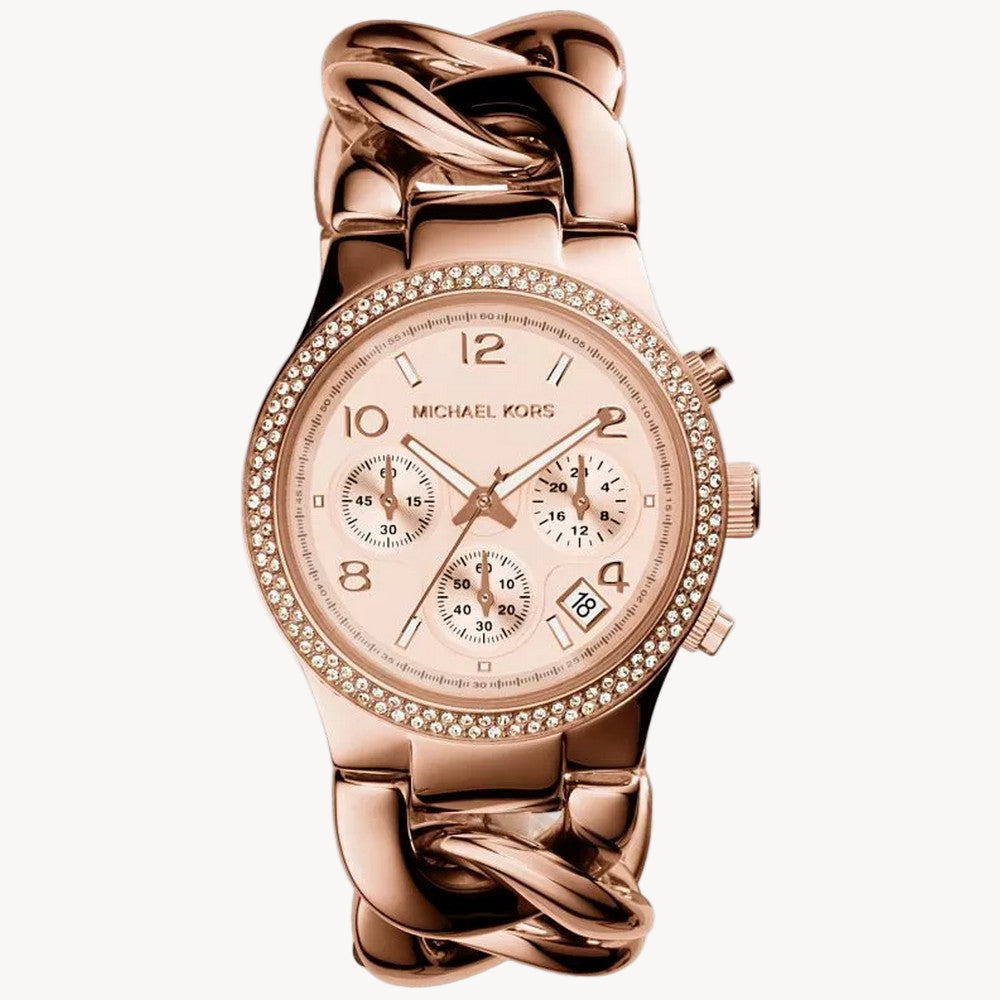 Michael Kors Women’s Quartz Stainless Steel Rose Gold Dial 38mm Watch MK3247