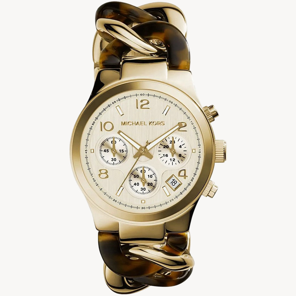 Michael Kors Runway Two-Tone Stainless Steel Dial Chronograph Quartz Watch for Ladies - MK4222