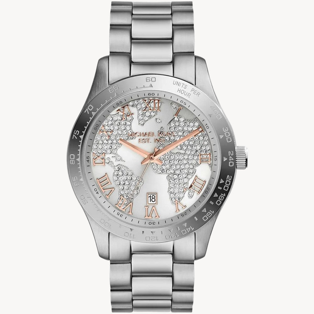 Michael Kors Layton Silver Stainless Steel Silver Dial Quartz Watch for Ladies - MK5958