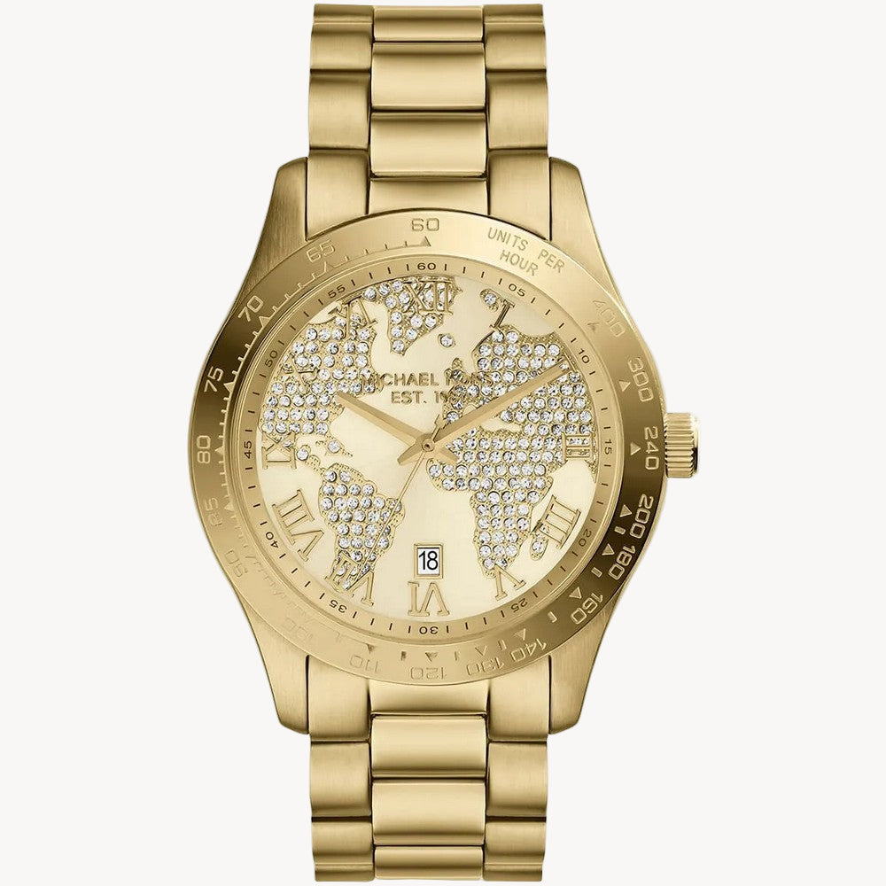 Michael Kors Women's Goldtone Map Layton Watch