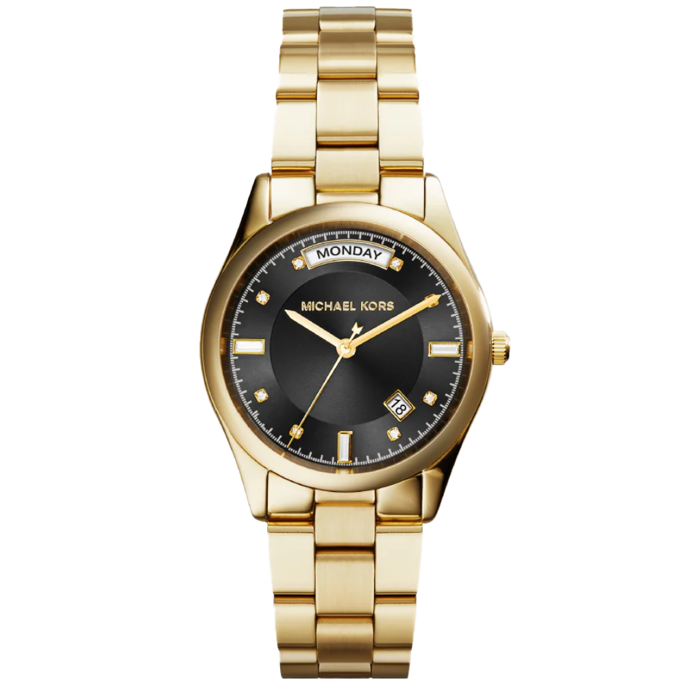 مايكل كورس MK6070 كوليت أسود من الفولاذ باللون الذهبي