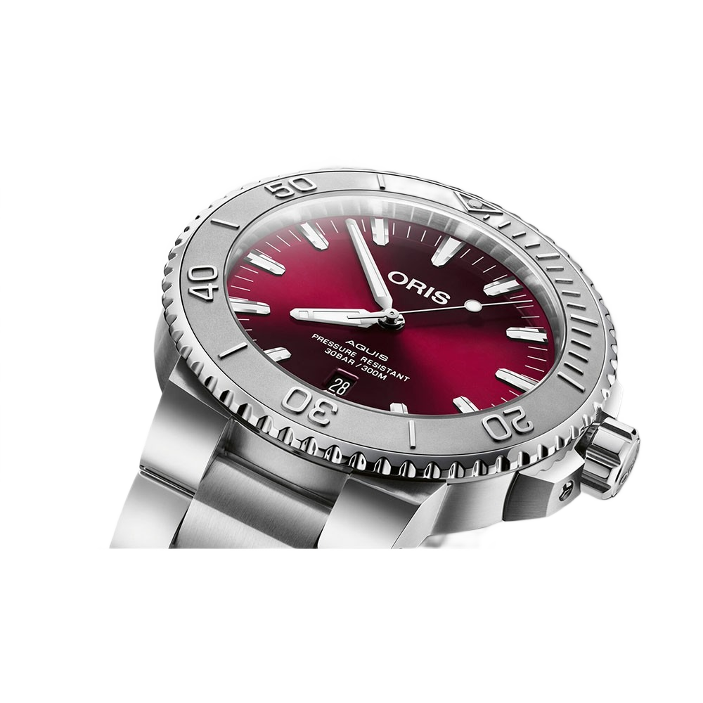 Oris 01 733 7730 4158-07 8 24 05PEBAquis Cherry 43.5mm Mens Watch