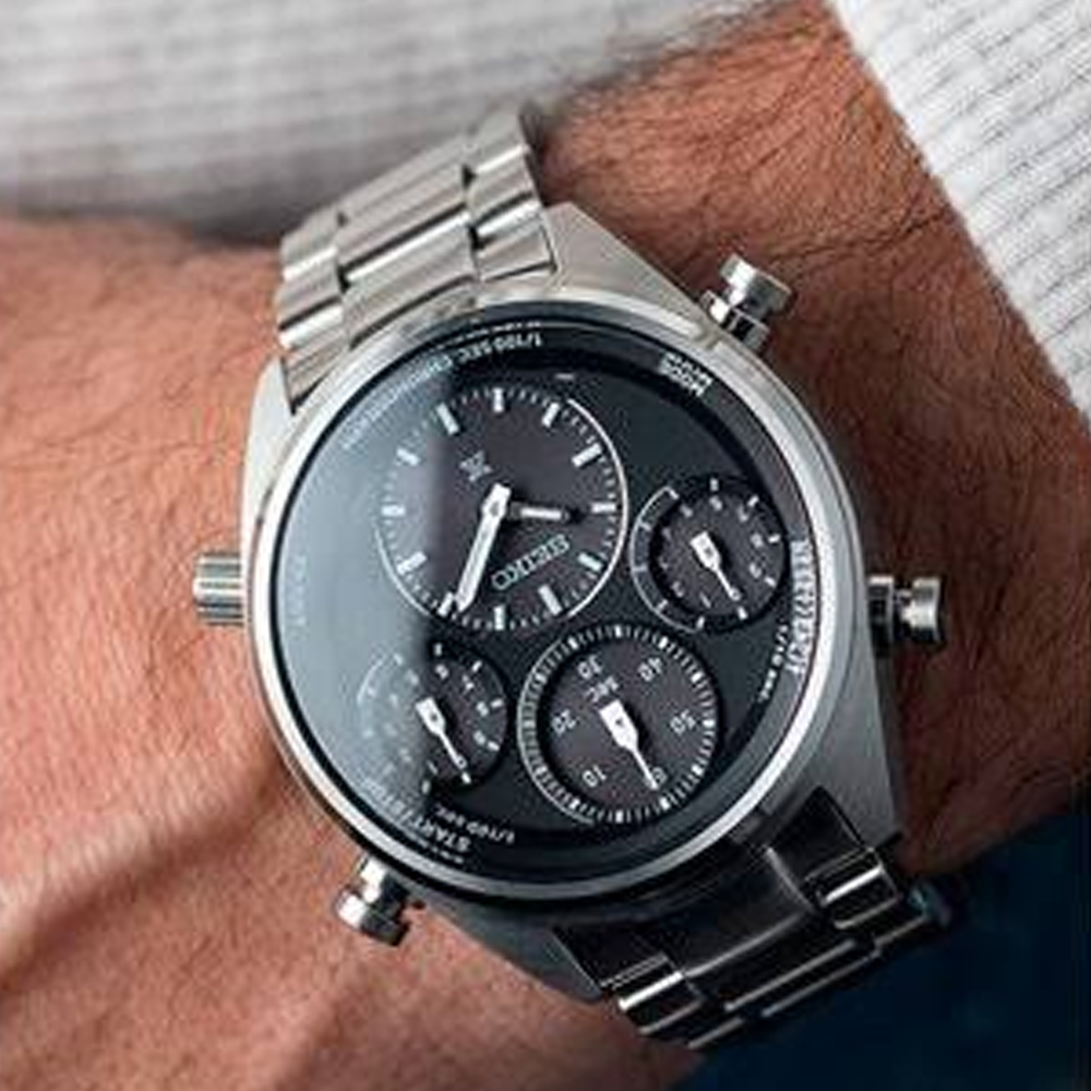 Seiko Prospex SFJ003P1 Black Dial Solar Chronograph Men's Watch