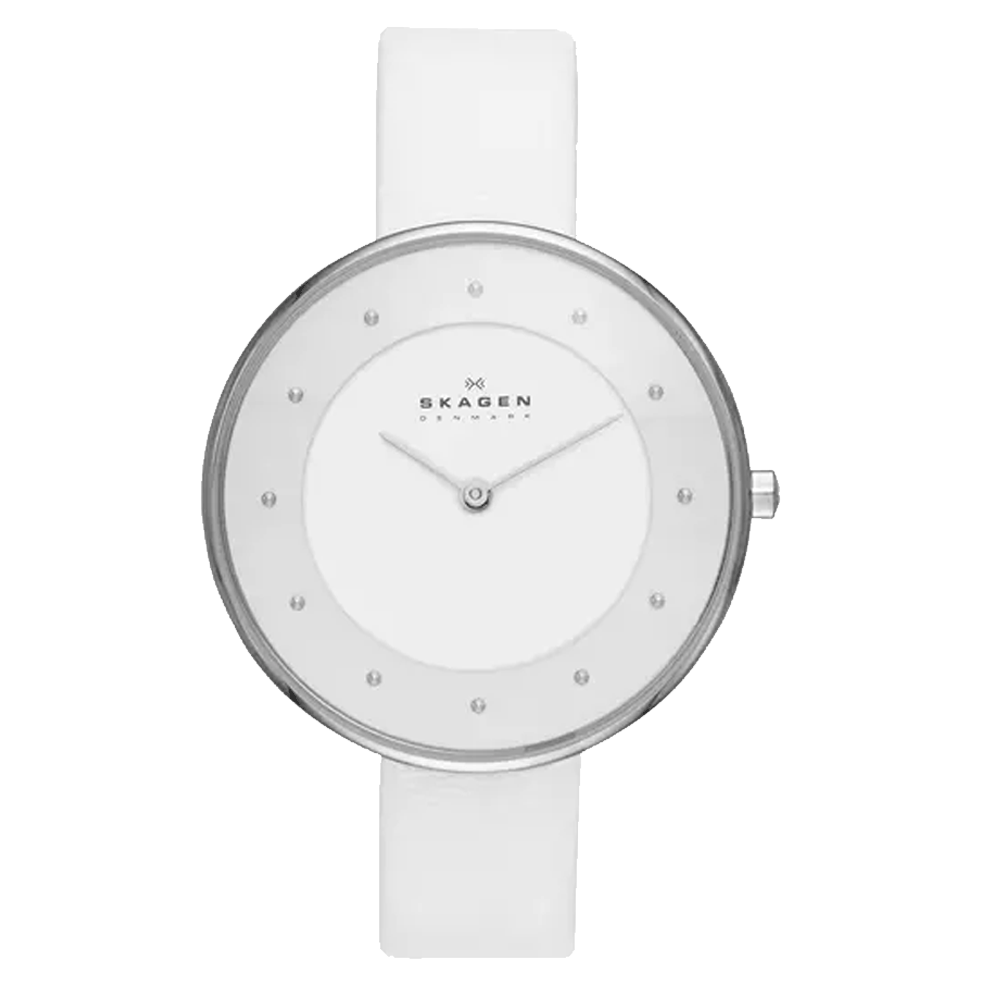 ساعة سكاجين SKW2136 جيتي للسيدات بمينا أبيض وجلد