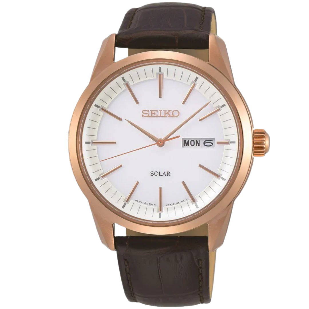 Seiko SNE530P1 White Dial Solar-powered Analog Men's Watch