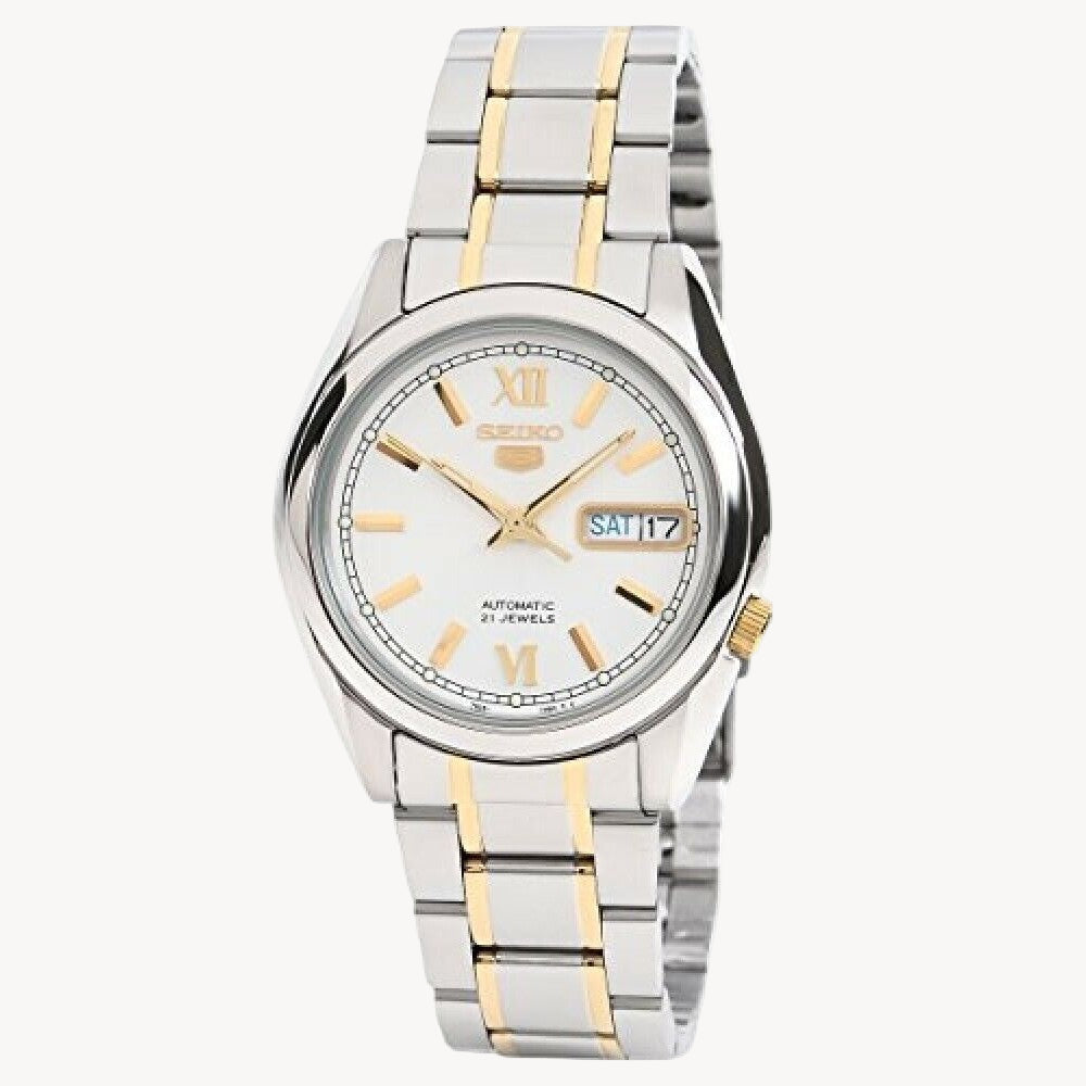 ساعة سيكو 5 SNKL57 أوتوماتيكية للرجال بمينا فضي