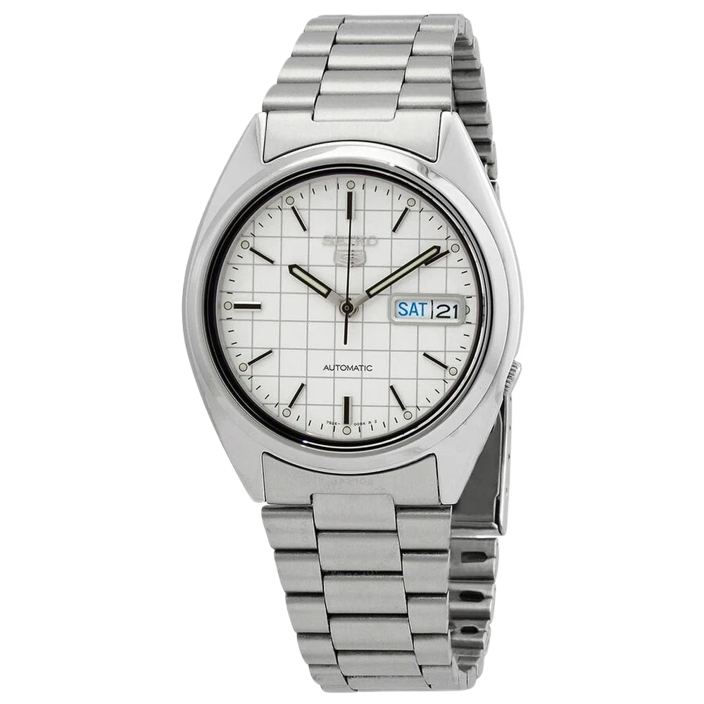 Seiko SNXF05K1 Series 5 White Dial Automatic Men's Watch