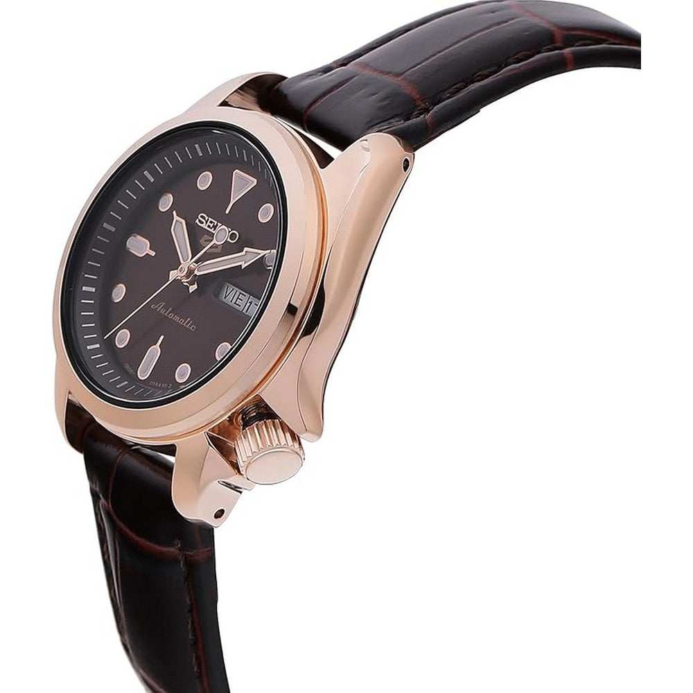 SEIKO 5 SRE006K1 women's Day-Date Automatic Leather Analog Women's Watch