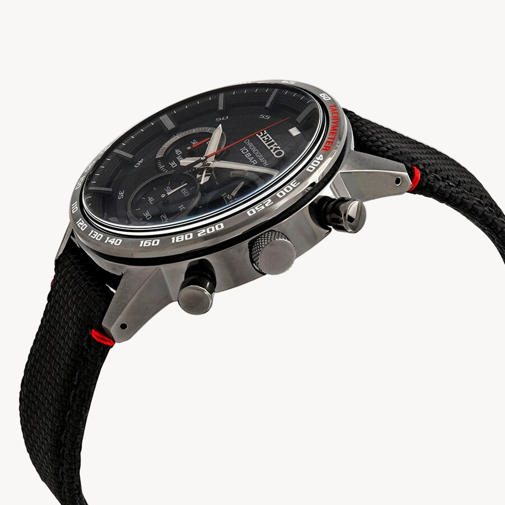 Seiko SSB359P1 Men Analog Quartz Watch with Leather Strap