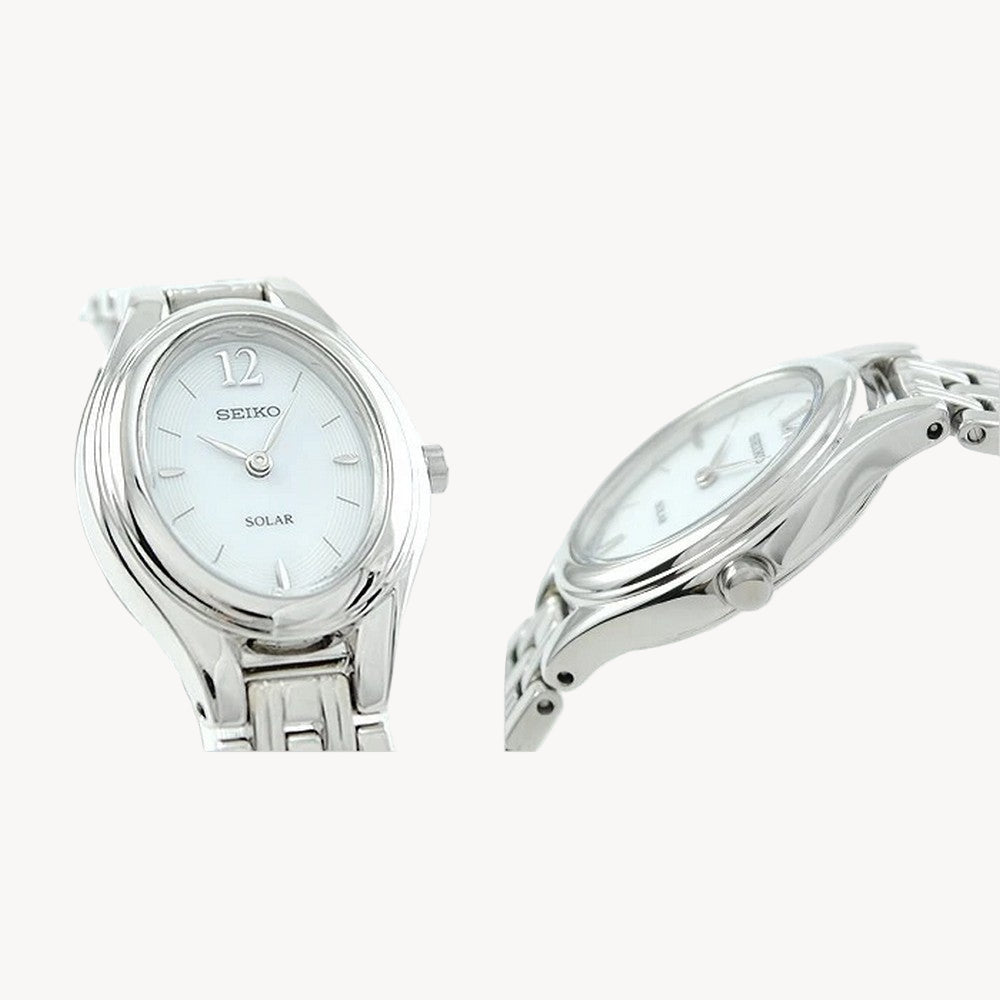 Seiko SUP005P1 women's Solar White Dial Bracelet Watch