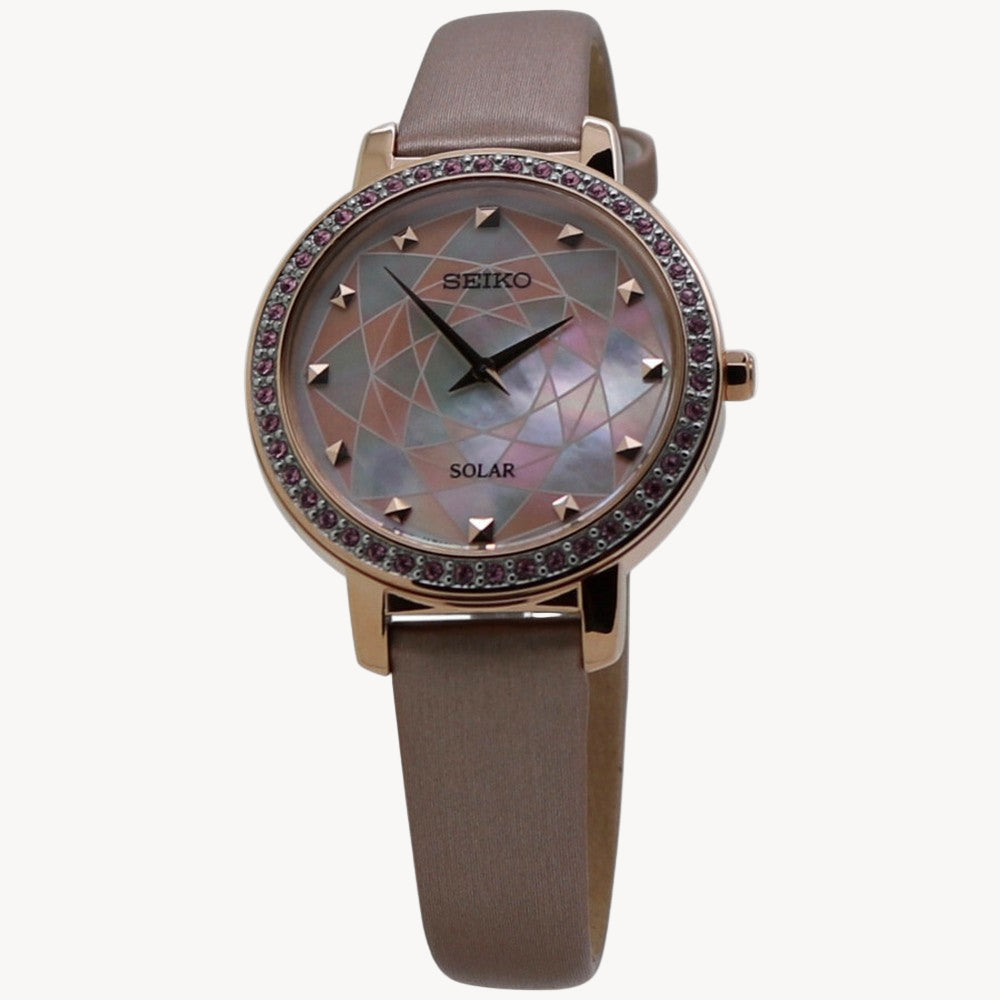 Seiko SUP456P1 Crystal Mother of Pearl Dial Women's Watch