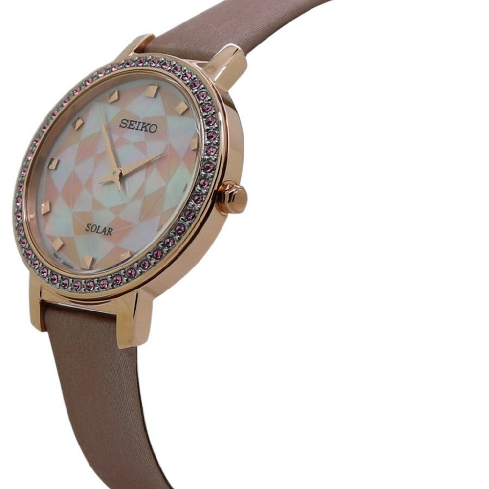 Seiko SUP456P1 Crystal Mother of Pearl Dial Women's Watch