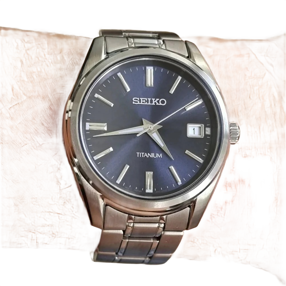 Seiko SUR373P1 Analog Quartz Titanium Men's Watch
