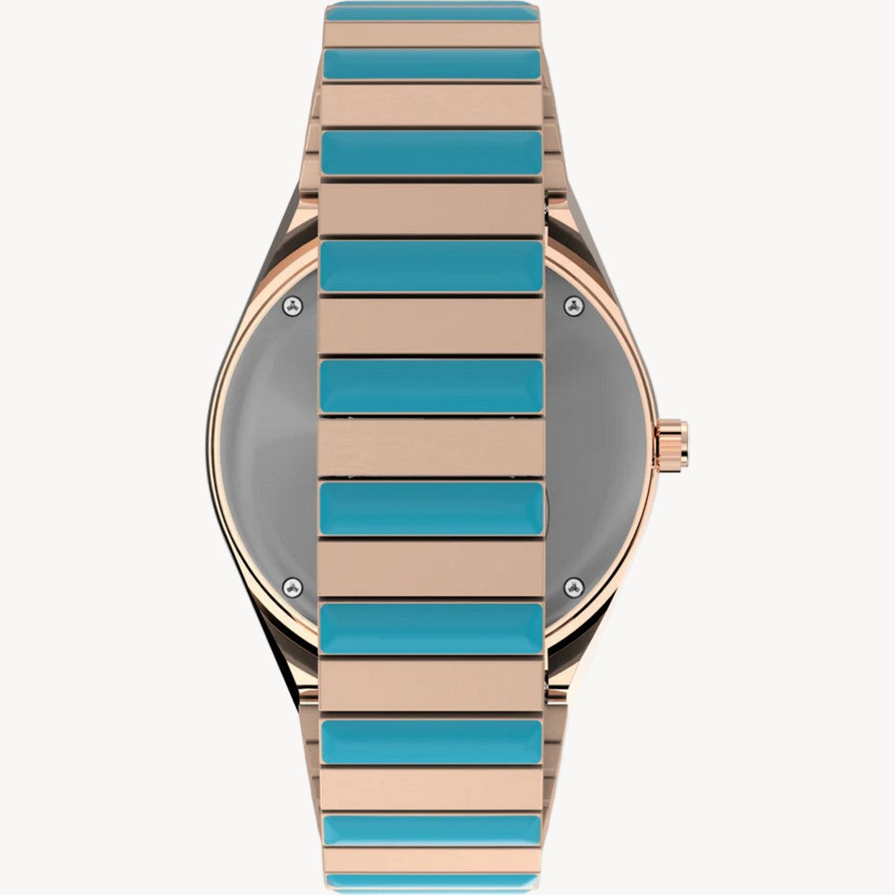 ساعة Q TimeX TW2U81500 Malibu 36 مم بسوار قابل للتمدد من الفولاذ المقاوم للصدأ