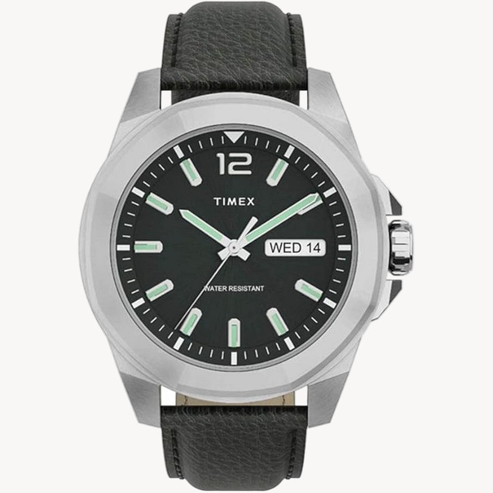 ساعة TimeX TW2U82000 التناظرية بحزام جلدي من Essex Avenue