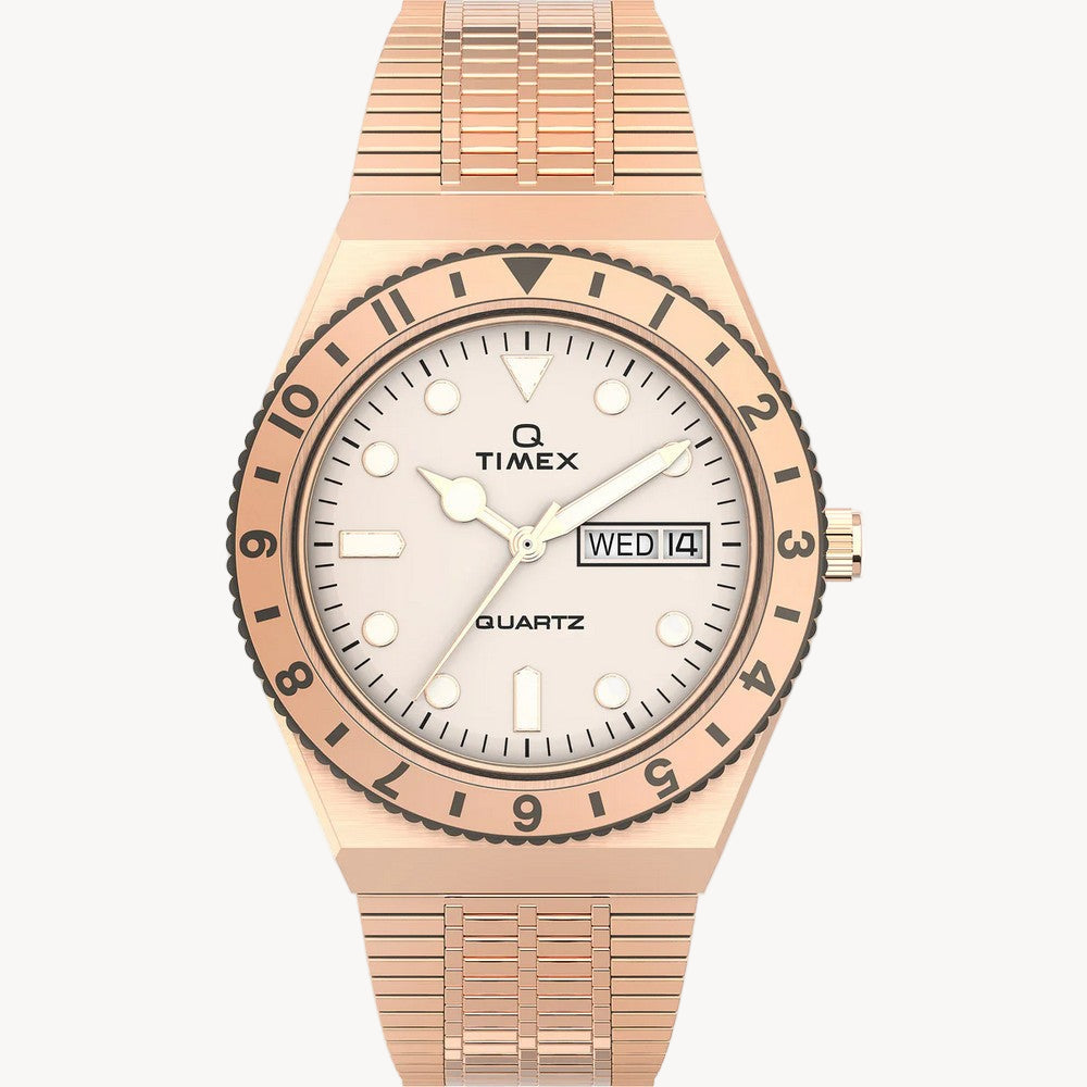 ساعة Q TimeX TW2U95700 بسوار من الفولاذ المقاوم للصدأ