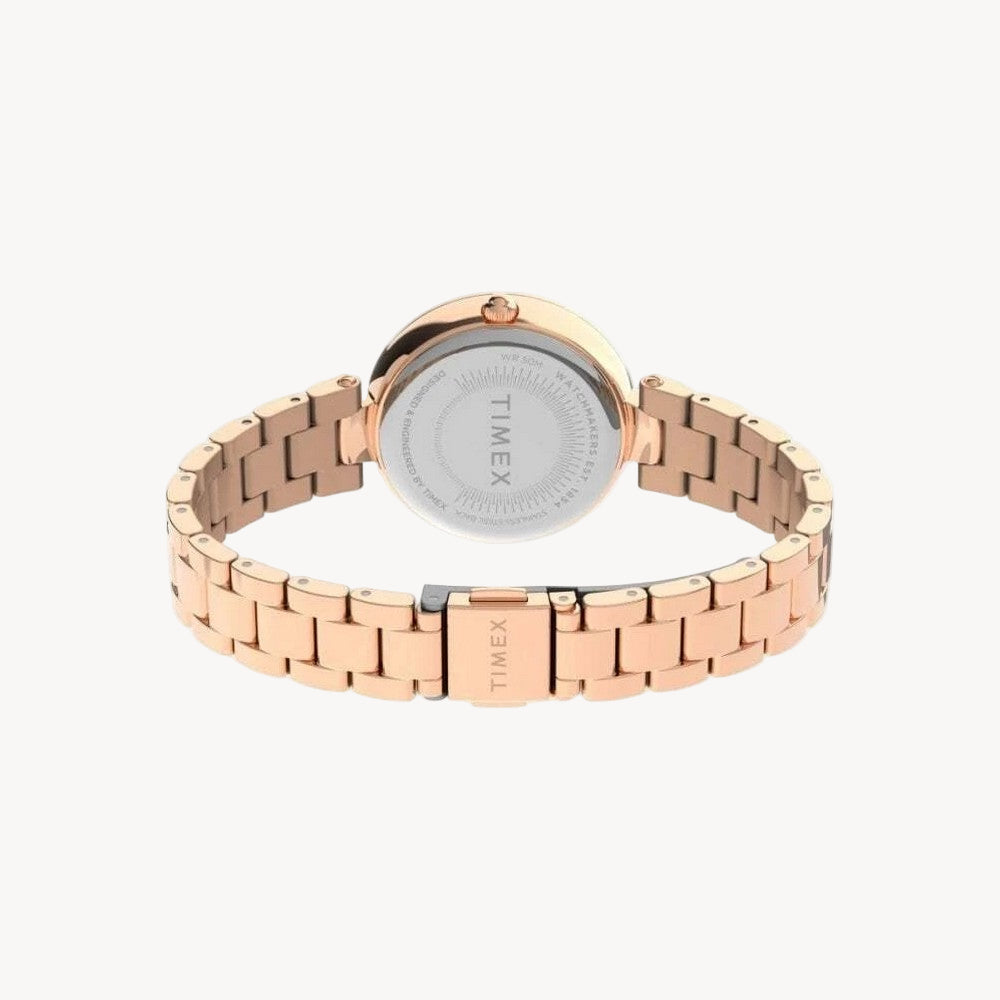 ساعة TimeX TW2V24600 النسائية التناظرية بسوار من الفولاذ المقاوم للصدأ