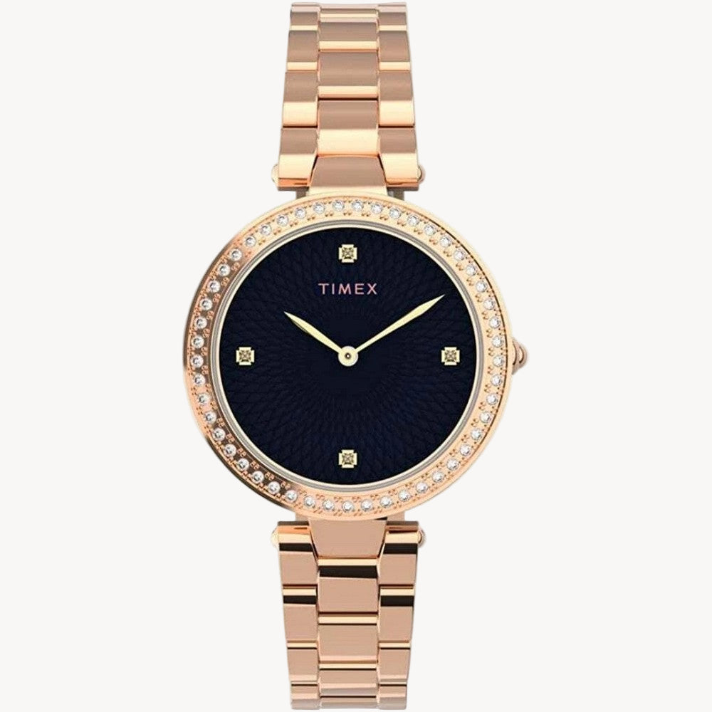 TimeX Women's Analogue Watch with a Stainless Steel Bracelet Adorn