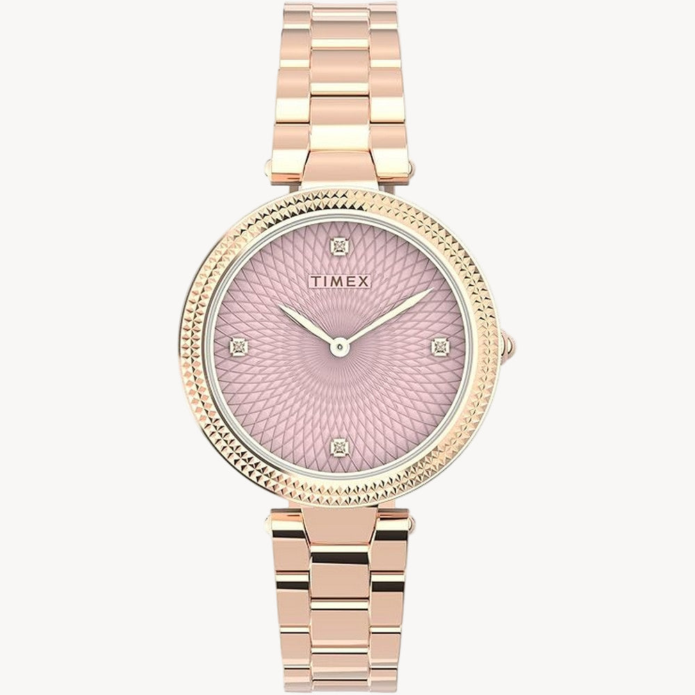 TimeX Women's Analogue Watch with a Stainless Steel Bracelet Adorn