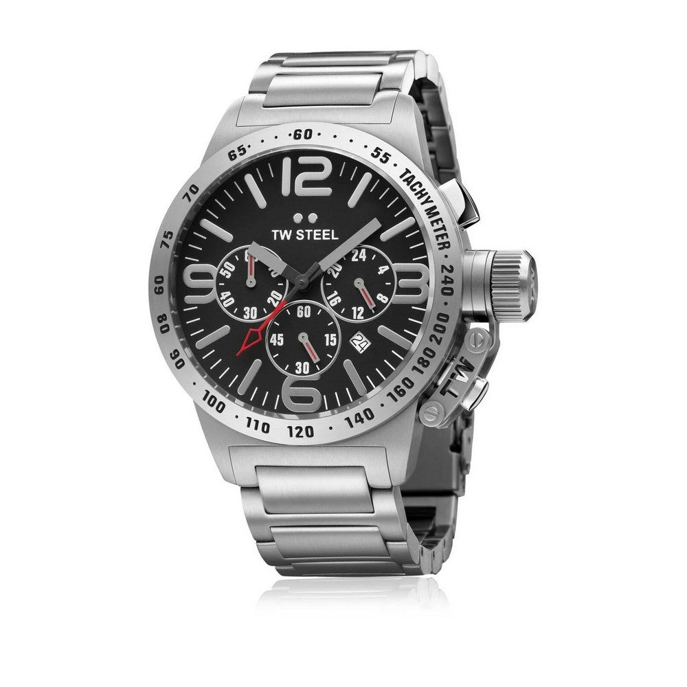TW Steel TW301 Women's Canteen Black Dial Chronograph Steel Bracelet Watch