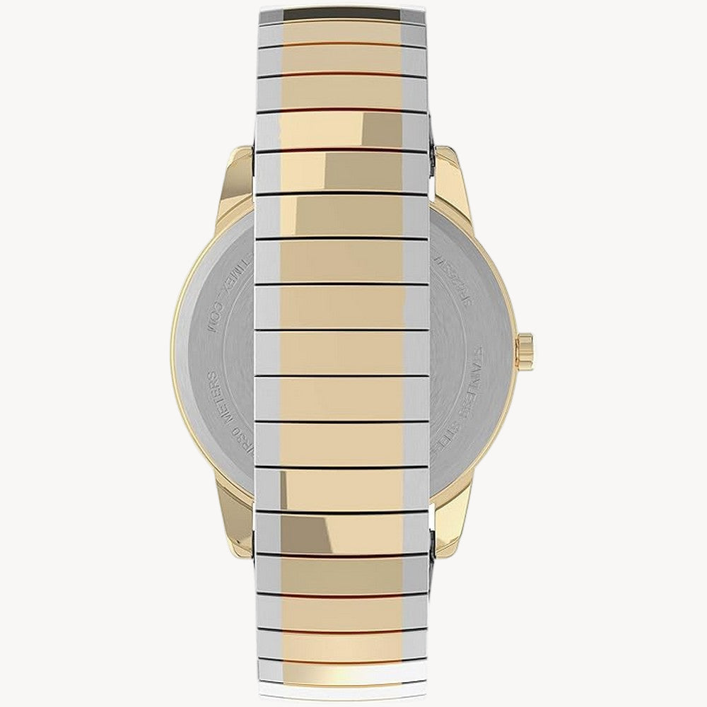 ساعة تايم إكس TWG025500، سهلة القراءة، للرجال، قابلة للتوسيع وحزام جلدي، لون إنديجلو، مع خاصية عرض التاريخ