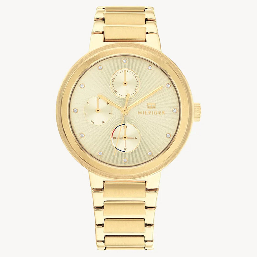 ساعة تومي هيلفيغر 1782536 إيزابيل النسائية متعددة الوظائف باللون الذهبي مقاس 38 مم