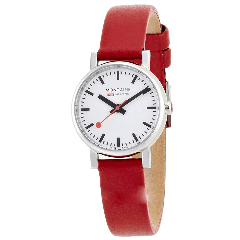 ساعة موندين A658.30301.11SBC إيفو بيتيت للسيدات | 26 مم، كوارتز سويسري، جلد أحمر