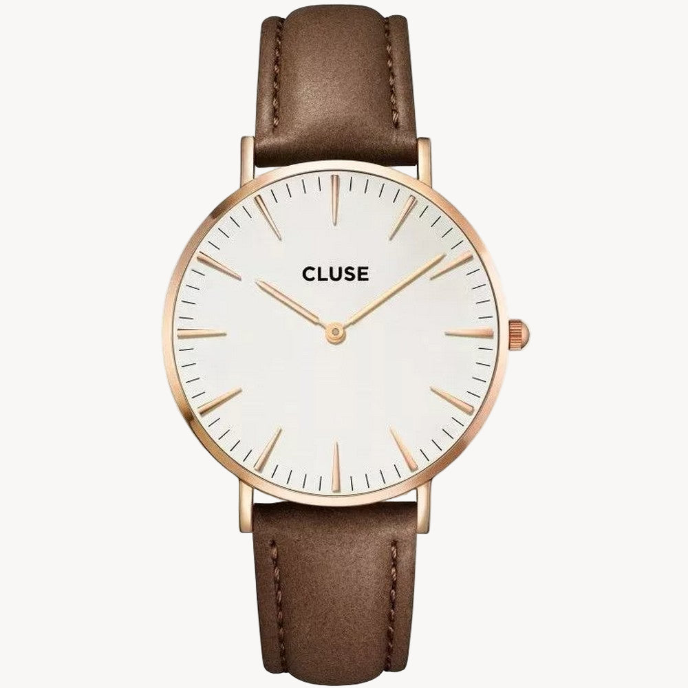 CLUSE Womens Analogue Classic Quartz Connected Wrist Watch with Leather Strap CL18010