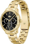 Lacoste 2001294 Gold Steel Black Dial Multi-function Women's Watch