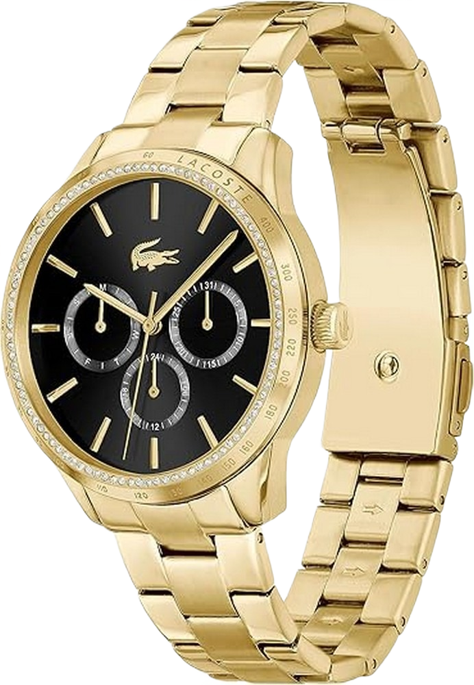 Lacoste 2001294 Gold Steel Black Dial Multi-function Women's Watch
