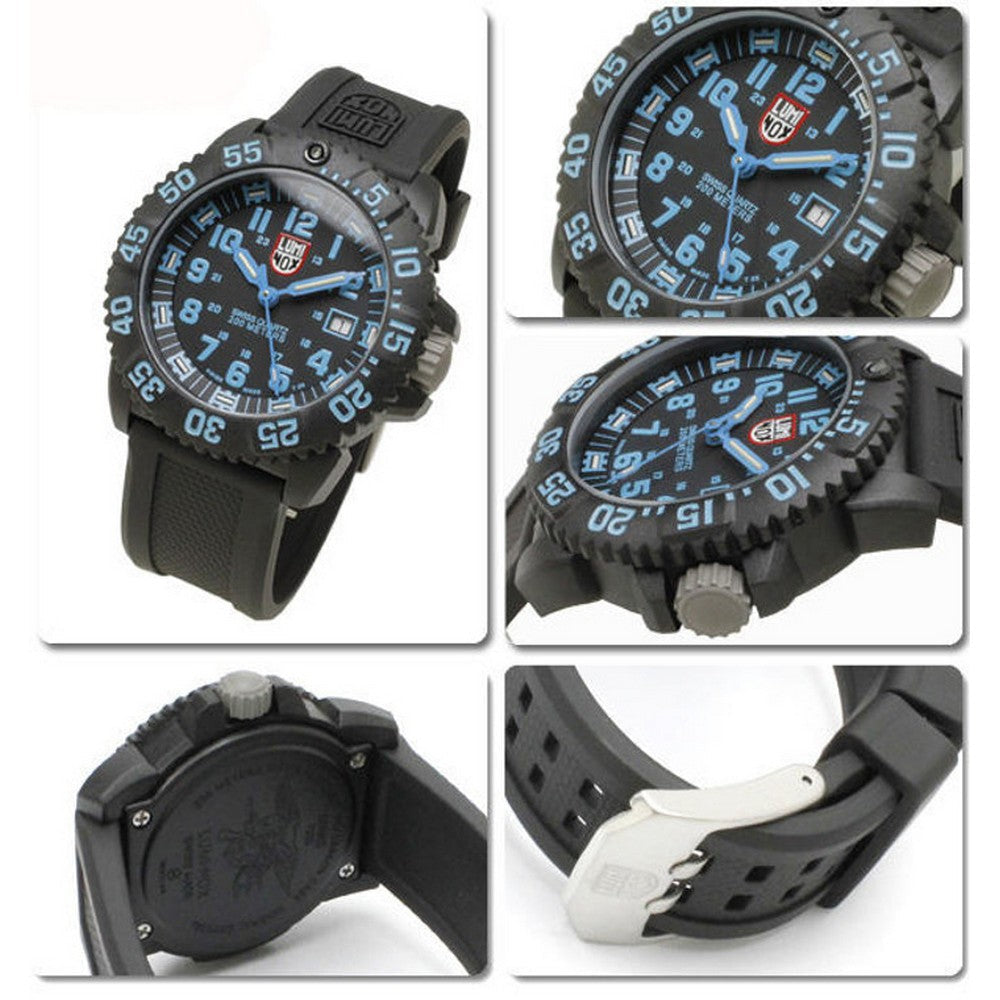 ساعة لومينوكس A-3053 Navy SEAL Colormark Swiss Quartz (تعمل بالبطارية) سوداء للرجال A.3053