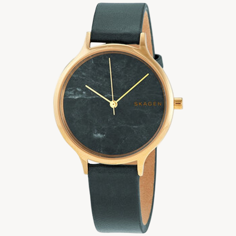 Skagen Anita Quartz Green Dial Green Leather Ladies Watch Item No. SKW2720