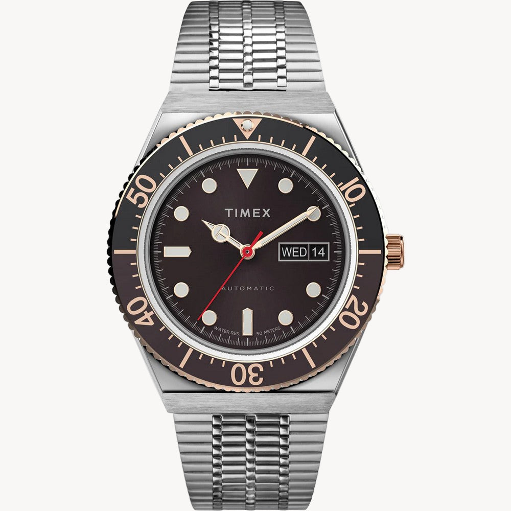 ساعة TimeX TW2U96900 M79 أوتوماتيكية بسوار من الفولاذ المقاوم للصدأ مقاس 40 مم